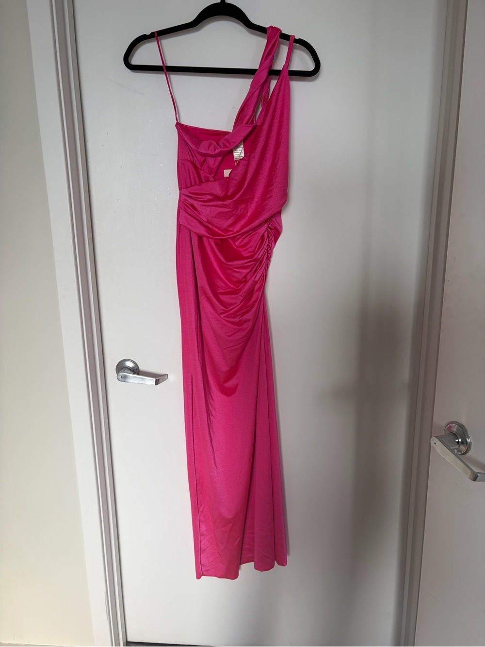 Baobab Lia Women’s One-Shoulder Hot Pink Evening Dress (S) NWT